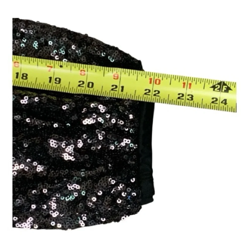 Hello Molly One Shoulder Sequin Black Mini Party Dress Bodycon Cocktail Size Med - Picture 12 of 12